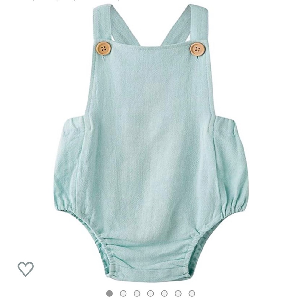 Pale Blue-Green Cotton Romper, size NB
